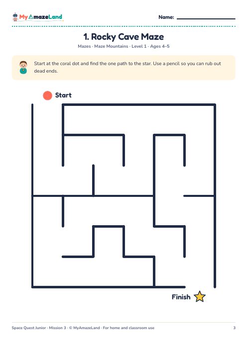 Comet Corner maze in Space Quest Junior: a small 6 by 6 maze